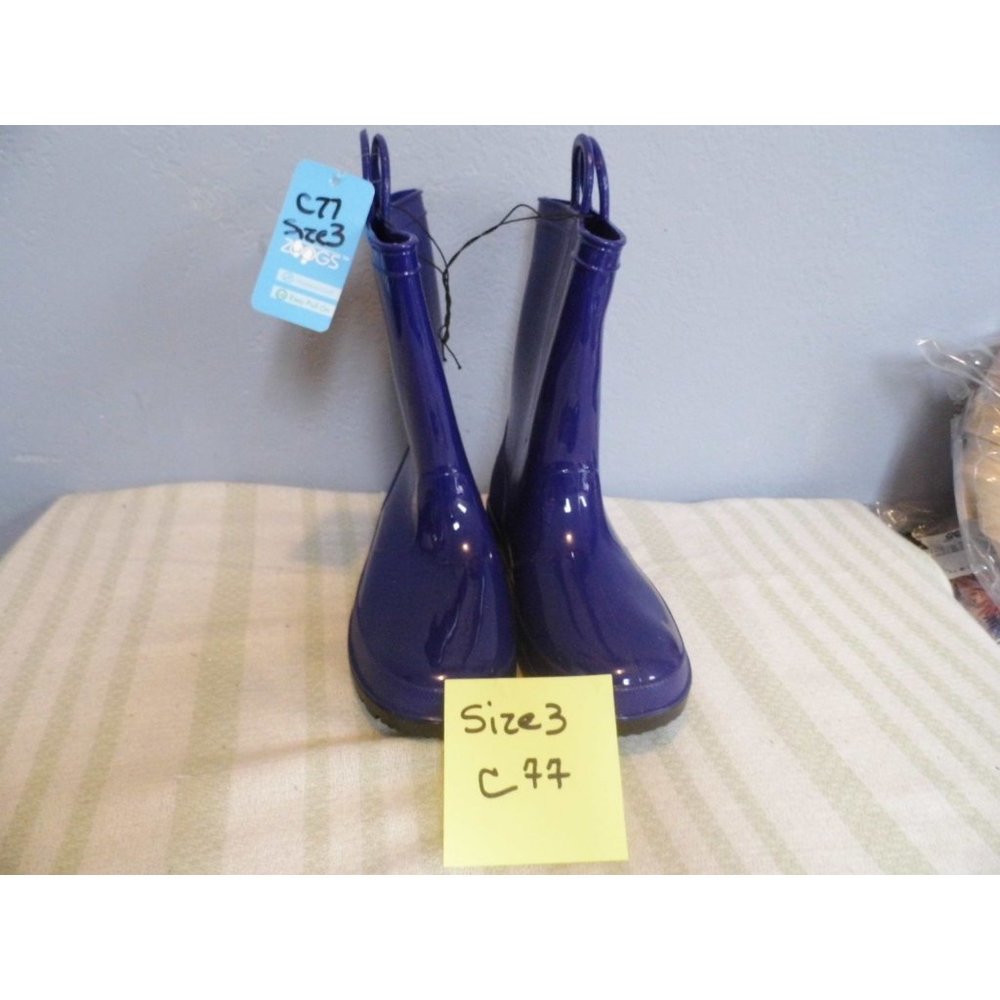 Zoogs Blue Waterproof Easy Pull-On Boots Size 3 Youth